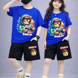 Baby Drop Shoulder T-Shirt and Pants Set for Comfortable Playtime