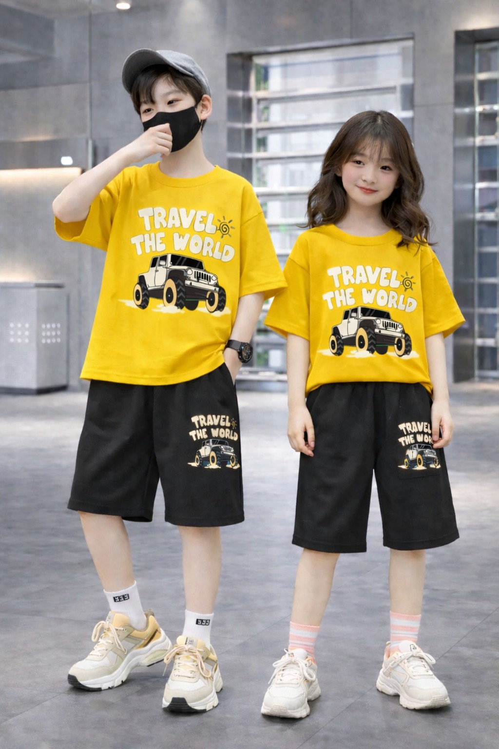 Baby Drop Shoulder T-Shirt and Pants Set - Stylish Kids Outfit % Baby Drop Shoulder T-Shirt and Pants Set - Stylish Kids Outfit