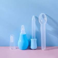 Baby Health Care Essentials Set - 4-Piece Nose Cleaner, Dropper, Finger Brush & Medicine Spoon