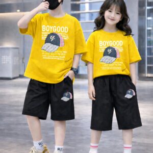 Baby T-Shirt and Pant Set with Drop Shoulder Design - Stylish Comfort for Infants