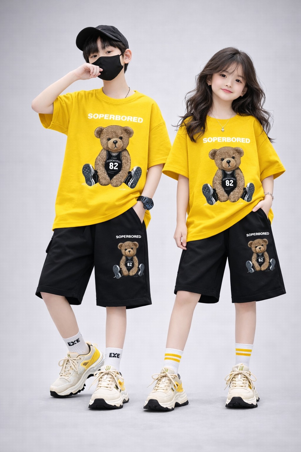 Baby T-Shirt and Pant Set with Drop Shoulder Design - Stylish Infant Outfit % Baby T-Shirt and Pant Set with Drop Shoulder Design - Stylish Infant Outfit