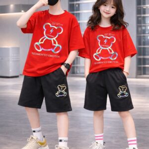 Baby T-Shirt and Pants Set with Drop Shoulder Design