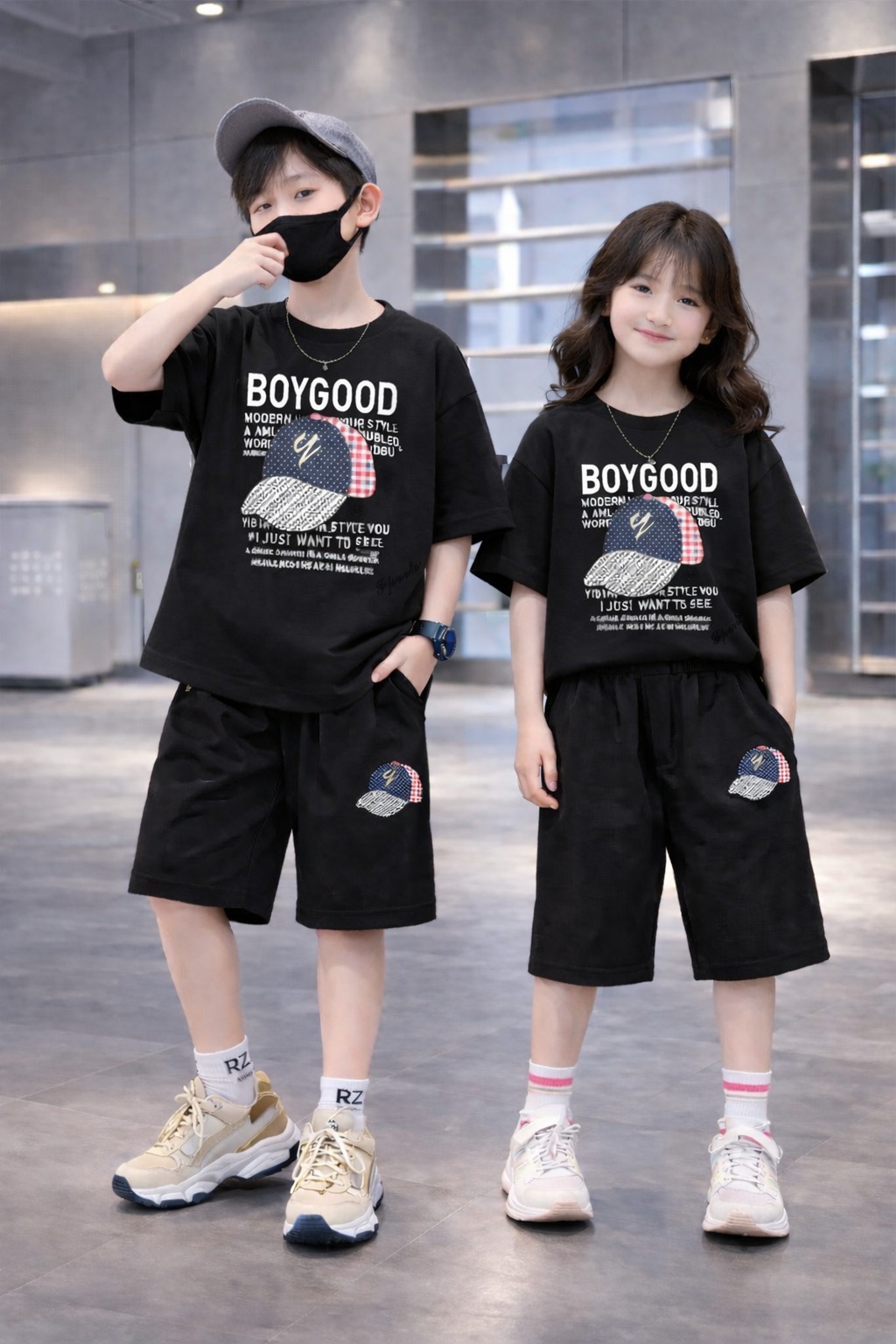 Baby T-Shirt and Pants Set with Drop Shoulder Design for Stylish Comfort % Baby T-Shirt and Pants Set with Drop Shoulder Design for Stylish Comfort