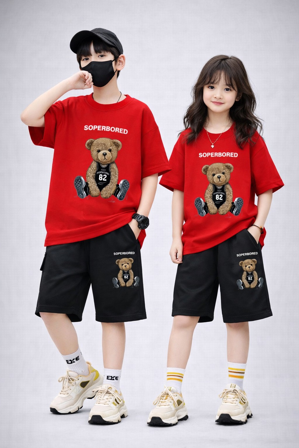 Baby T-Shirt and Pants Set with Drop Shoulder Design for Stylish Comfort % Baby T-Shirt and Pants Set with Drop Shoulder Design for Stylish Comfort