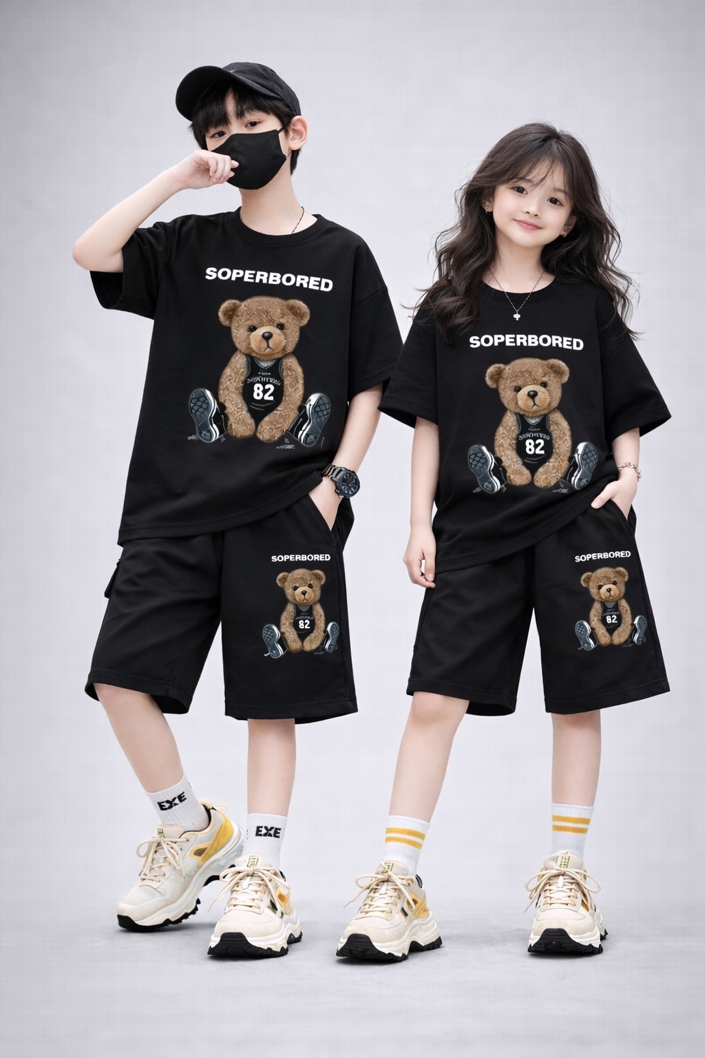 Baby T-Shirt and Pants Set with Drop Shoulder Design for Stylish Comfort % Baby T-Shirt and Pants Set with Drop Shoulder Design for Stylish Comfort