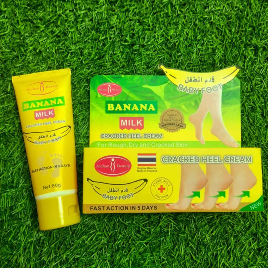 Banana Milk Cracked Heel Cream for Foot Care - 80g Nourishing Formula for Dry Skin % Banana Milk Cracked Heel Cream for Foot Care - 80g Nourishing Formula for Dry Skin