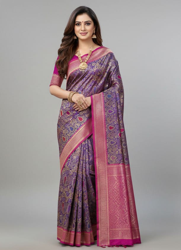 Benarasi Katan Silk Saree - Exquisite Traditional Weave for Elegant Occasions % Benarasi Katan Silk Saree - Exquisite Traditional Weave for Elegant Occasions