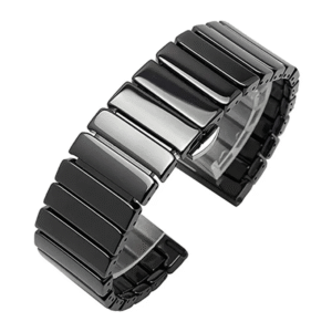 Black 20mm Ceramic Smartwatch Strap - Durable and Stylish Replacement