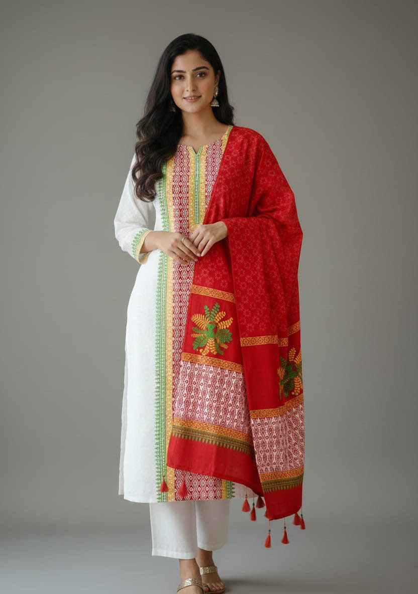 Block Print 3-Piece Set - Stylish and Versatile Fashion Ensemble % Block Print 3-Piece Set - Stylish and Versatile Fashion Ensemble