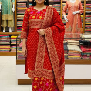 Block Print Three-Piece Set - Elegant and Versatile Style for Any Occasion