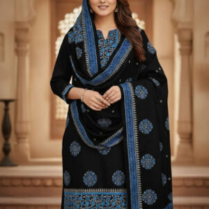 Block Print Three-Piece Set - Elegant Handmade Textile Ensemble