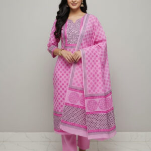 Block Print Three-Piece Set - Elegant & Stylish Outfit for Every Occasion