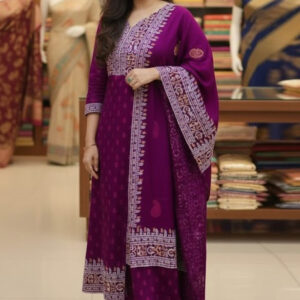 Block Print Three-Piece Set - Stylish and Versatile Ensemble for Any Occasion