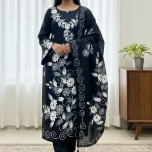 Block Print Three-Piece Set - Stylish and Versatile Outfit for Any Occasion