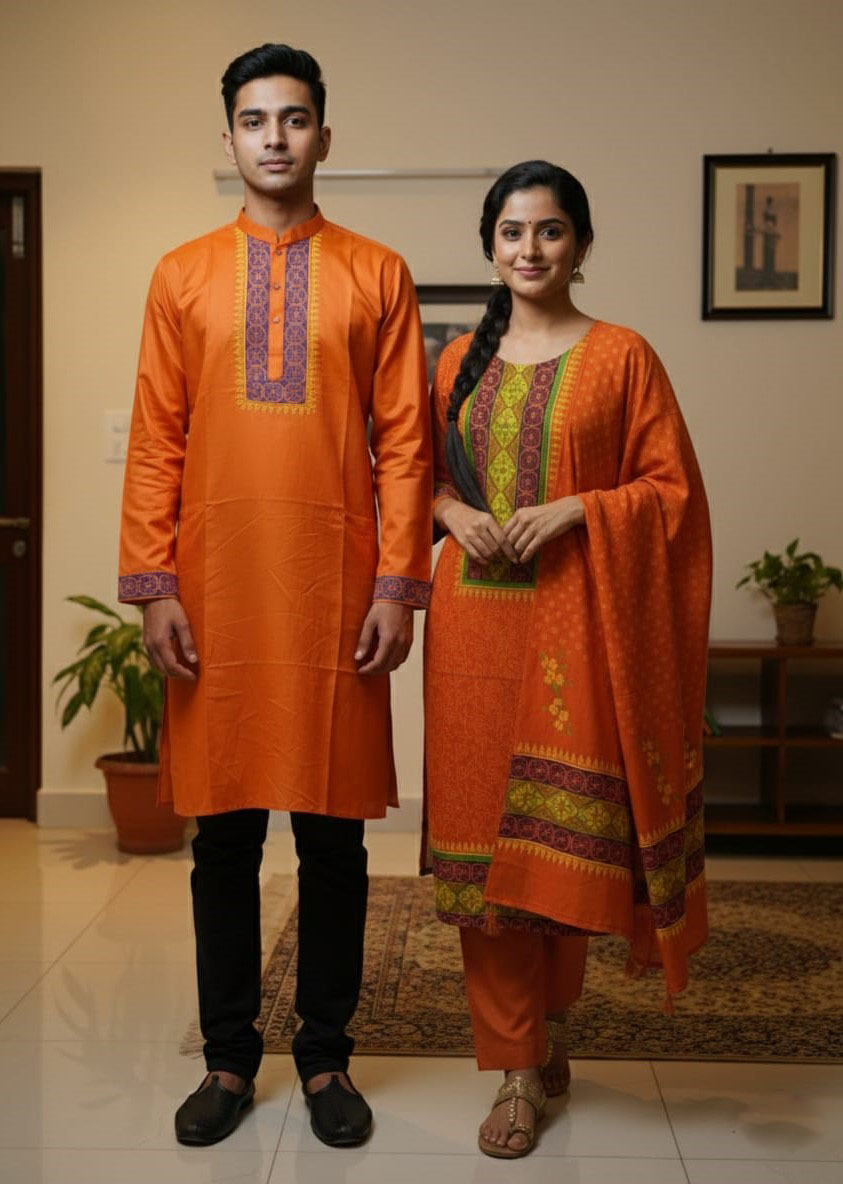 Block Printed Three-Piece Set - Stylish and Versatile Fashion Ensemble % Block Printed Three-Piece Set - Stylish and Versatile Fashion Ensemble