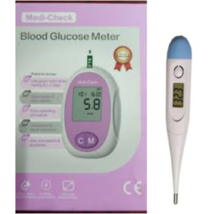 Blood Glucose Meter Kit with Free Thermometer for Accurate Health Monitoring