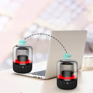 Bluetooth 5.1 Waterproof Mini Speakers with Subwoofer and LED Lights