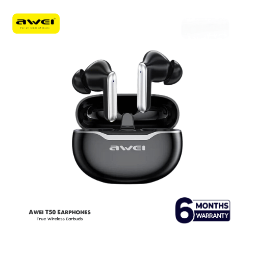 Bluetooth 5.3 Wireless Earbuds with Microphone – Awei T50, 6-Month Warranty % Bluetooth 5.3 Wireless Earbuds with Microphone – Awei T50, 6-Month Warranty