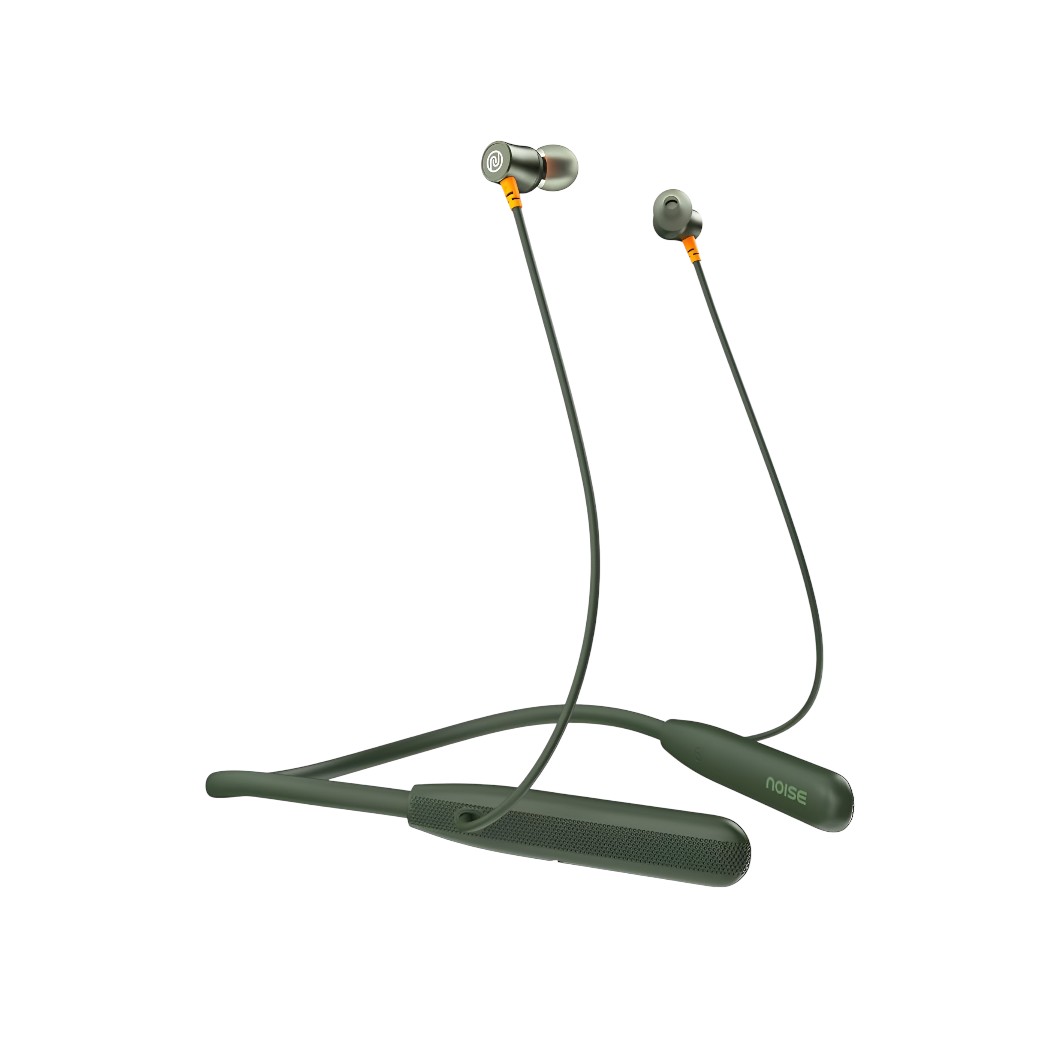 Bluetooth Neckband Headphones in Green – Noise Airwave Wireless Audio % Bluetooth Neckband Headphones in Green – Noise Airwave Wireless Audio