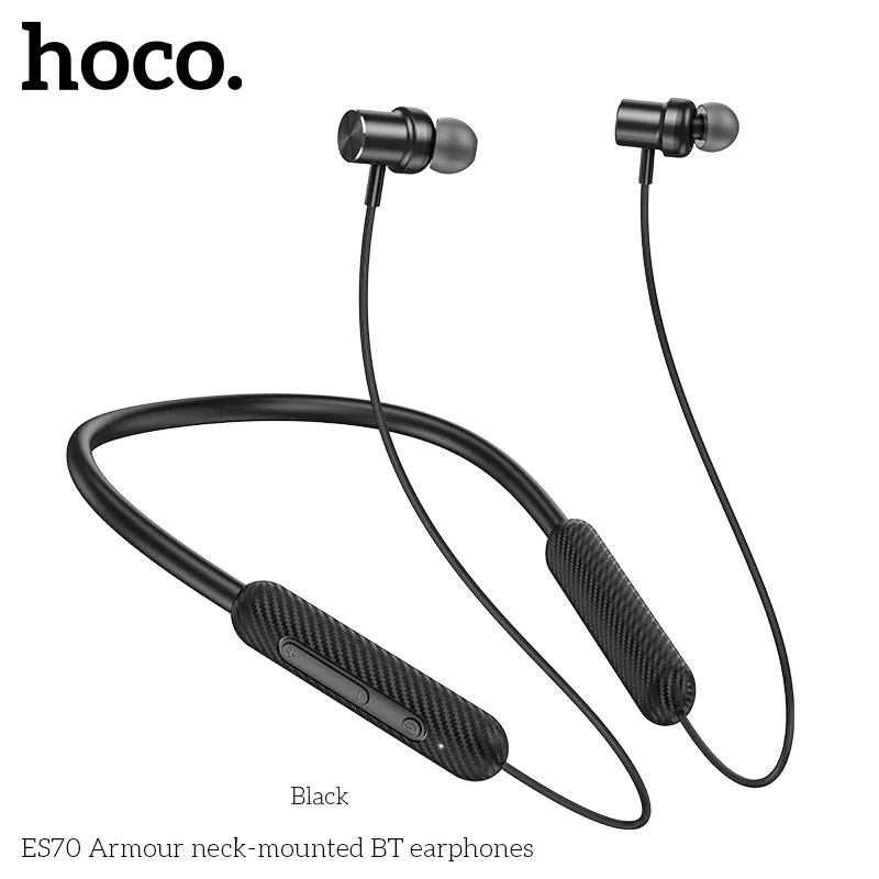 Bluetooth Neckband with Extended Battery Life – Hoco ES70 in Black % Bluetooth Neckband with Extended Battery Life – Hoco ES70 in Black