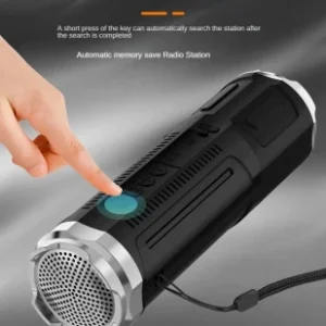 Bluetooth Portable Speaker with Zoomable Flashlight and FM Radio - 4 Dimming Modes