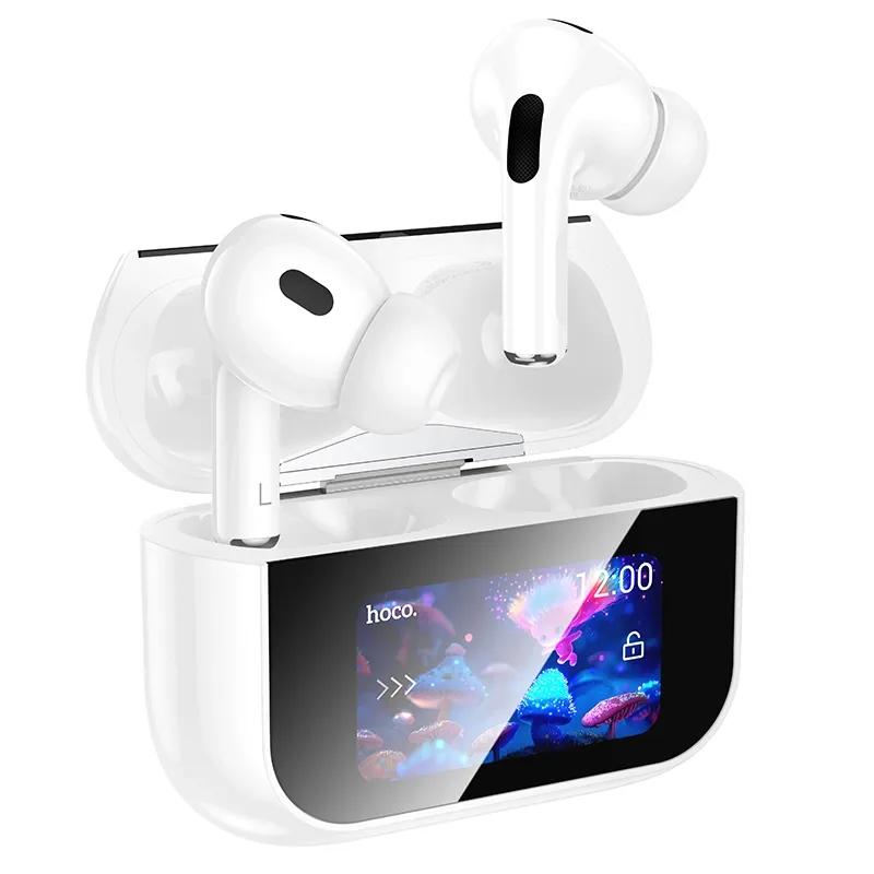 Bluetooth Touch Screen Earbuds with Active Noise Cancellation - White % Bluetooth Touch Screen Earbuds with Active Noise Cancellation - White