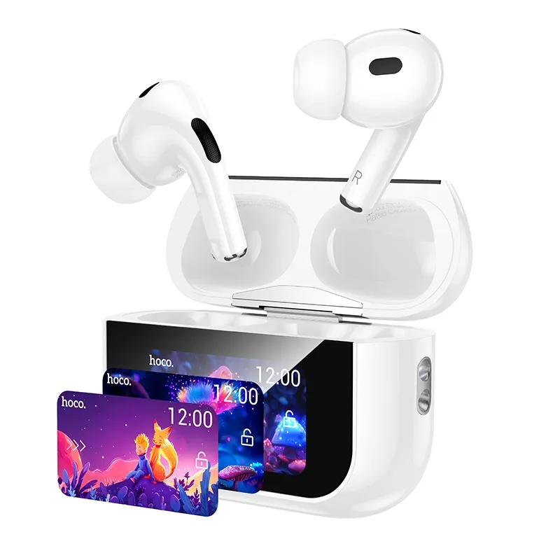 Bluetooth Touch Screen Earbuds with Active Noise Cancellation - White % Bluetooth Touch Screen Earbuds with Active Noise Cancellation - White