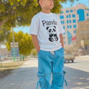 Boys Casual Denim Pants with Stylish T-Shirt Set