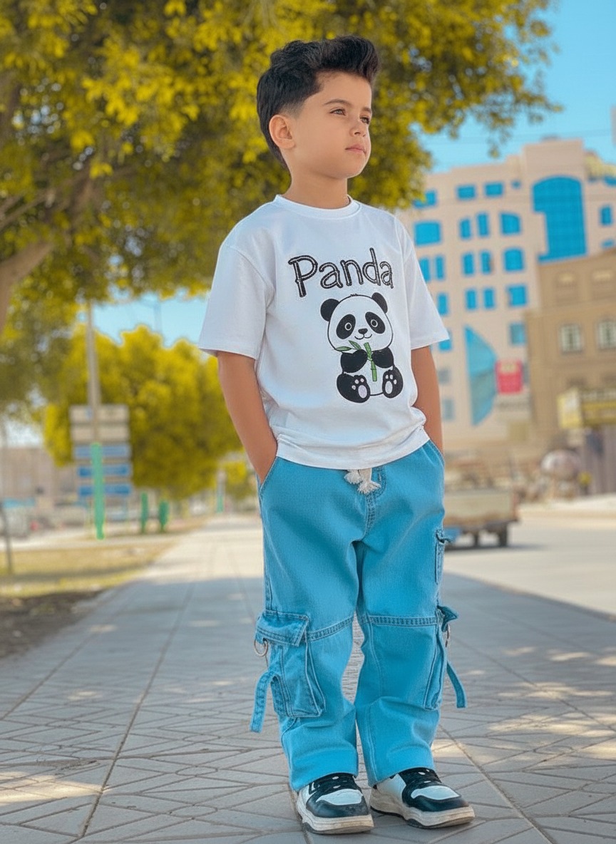 Boys Casual Denim Pants with Stylish T-Shirt Set % Boys Casual Denim Pants with Stylish T-Shirt Set
