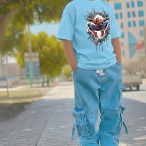 Boys Denim Pant and T-Shirt Set - Stylish Casual Outfit for Young Trendsetters