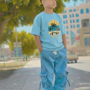 Boys' Denim Pants and T-Shirt Set - Stylish Casual Outfit for Kids