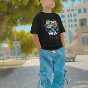 Boys Stylish Denim Pants and Graphic T-Shirt Set for Casual Wear