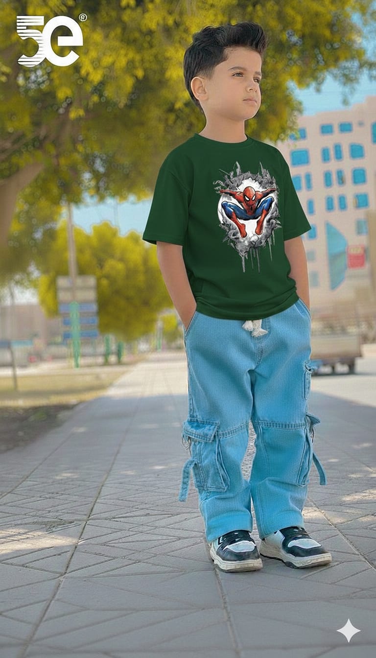Boys Stylish Denim Pants and T-Shirt Set for Trendy Outfits % Boys Stylish Denim Pants and T-Shirt Set for Trendy Outfits