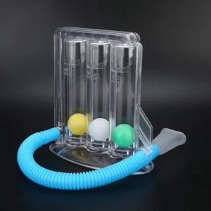 Breathing Exerciser with Three Ball Respirometer for Enhanced Lung Capacity