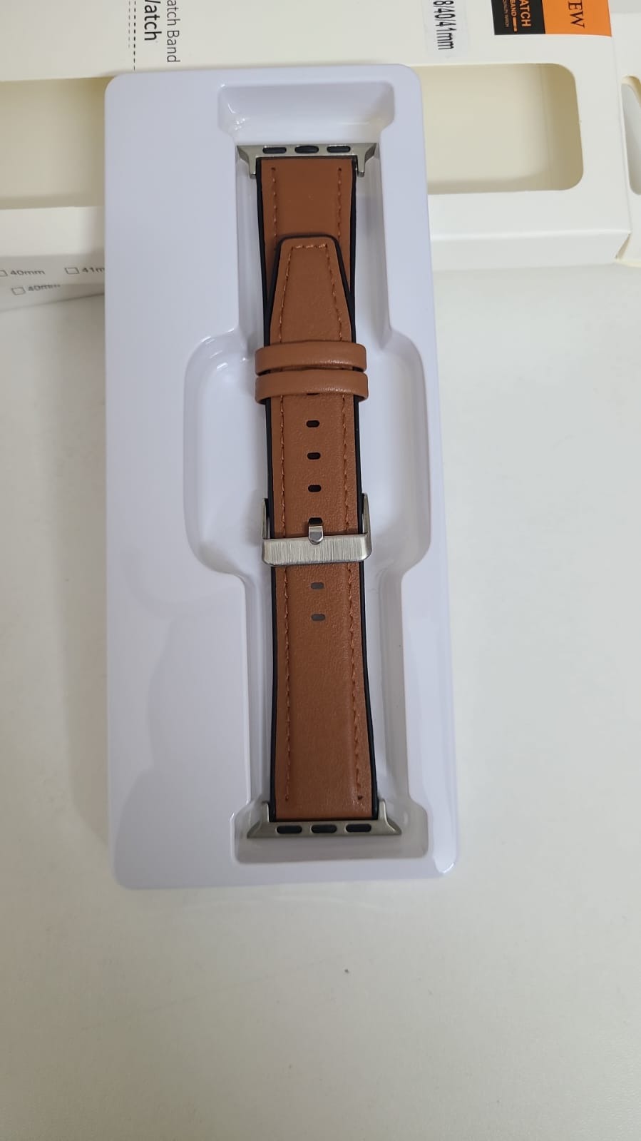 Brown Leather Smartwatch Strap by Spigen - Compatible with 42/44/45/49mm Models % Brown Leather Smartwatch Strap by Spigen - Compatible with 42/44/45/49mm Models