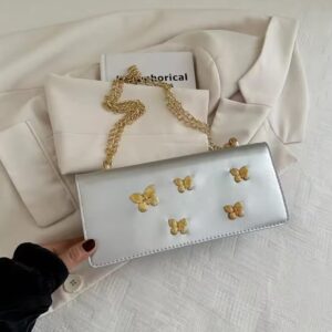 Butterfly Print Shoulder Bag for Parties - Stylish and Chic Accessory