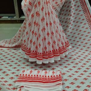 Chanderi Silk Saree with Blouse Piece - Elegant Indian Ethnic Wear