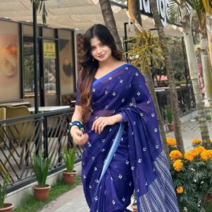 Chanderi Silk Saree with Blouse Piece – Elegant Traditional Wear