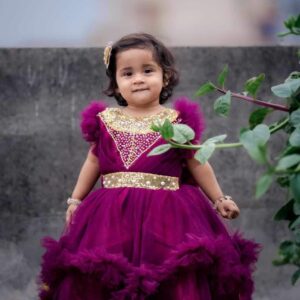 Charming Baby Party Dress – Elegant Floral Design for Special Occasions