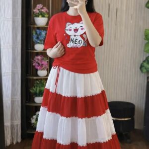 Chic T-Shirt and Skirt Set for Effortless Everyday Style