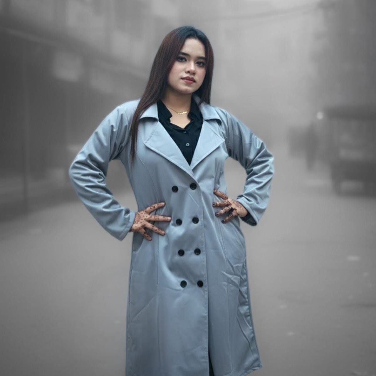 Chic Women's Buttoned Overcoat for Elegant Layering and Style % Chic Women's Buttoned Overcoat for Elegant Layering and Style