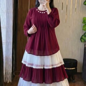 Chic Women's Top and Skirt Ensemble – Stylish Everyday Wear