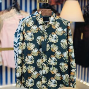 China-Inspired Floral Print Full-Sleeve Shirt