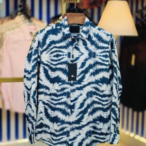 Chinese Floral-Print Long-Sleeve Shirt