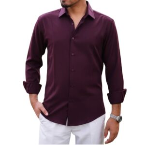 Classic Solid Color Button-Up Shirt for Effortless Style and Versatility