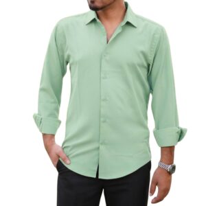 Classic Solid Color Dress Shirt for Men - Premium Cotton Fabric