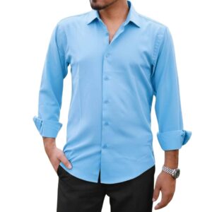 Classic Solid Color Dress Shirt for Men - Versatile and Stylish
