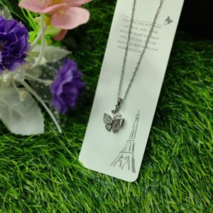 Colorful Acrylic Butterfly Pendant Necklace for Women - Fantasy Charm