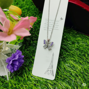Colorful Acrylic Butterfly Pendant Necklace for Women - Stylish Fantasy Jewelry