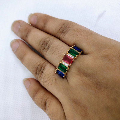 Colorful Gemstone Gold Ring - Vibrant Elegance for Every Occasion % Colorful Gemstone Gold Ring - Vibrant Elegance for Every Occasion